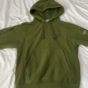 Champion Women’s Graphic Hoodie Sweatshirt (Olive)
